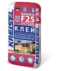 Клей для приклеювання та армування плит утеплювача F-25 Kreisel Nanofix 25кг
